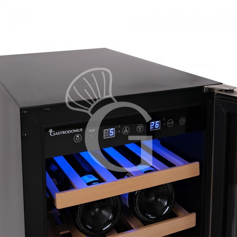 Cantina Vino da incasso Ventilata porta inox 100 LT 6 ripiani 30 bottiglie +5°C/+22°C