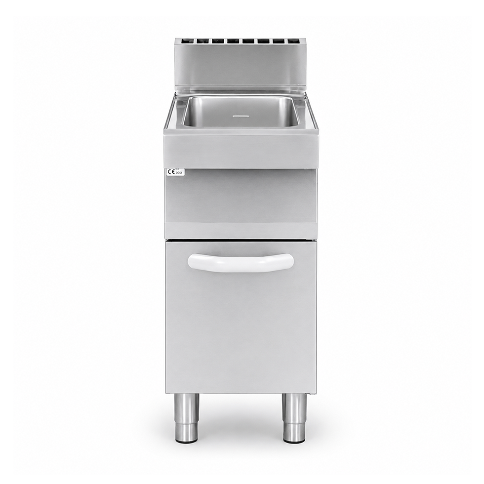 Cuocipasta a gas professionale su mobile chiuso 1 vasca 40 LT L 400 mm x P 700 mm x H 850 mm