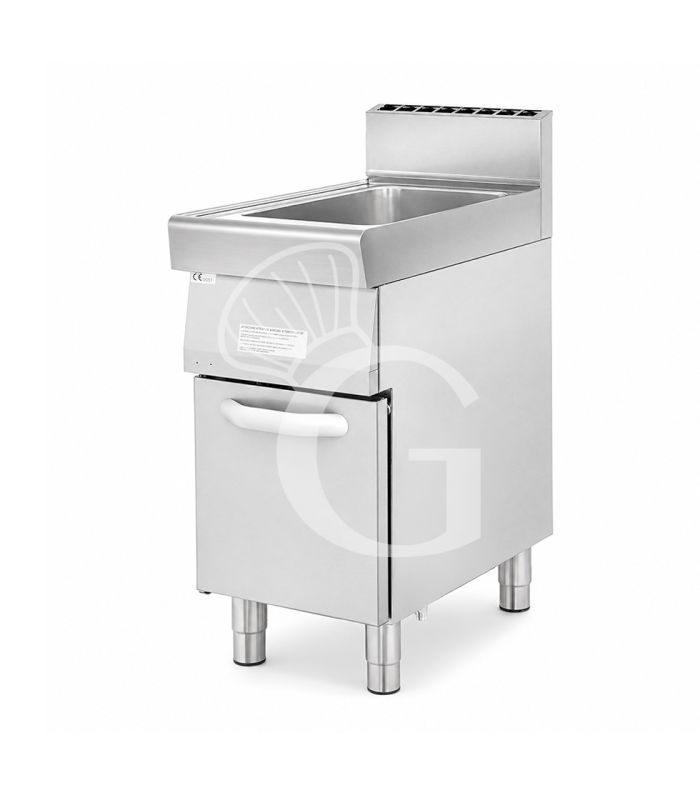 Cuocipasta a gas professionale su mobile chiuso 1 vasca 40 LT L 400 mm x P 700 mm x H 850 mm