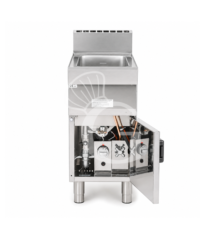 Cuocipasta a gas professionale su mobile chiuso 1 vasca 40 LT L 400 mm x P 700 mm x H 850 mm
