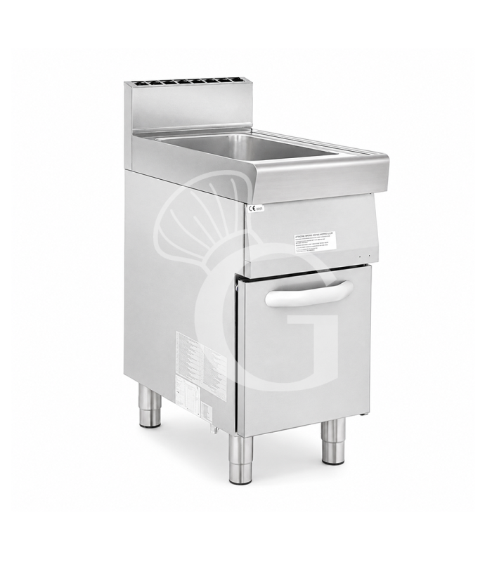 Cuocipasta a gas professionale su mobile chiuso 1 vasca 40 LT L 400 mm x P 700 mm x H 850 mm