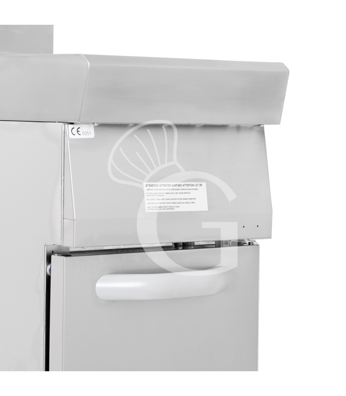 Cuocipasta a gas professionale su mobile chiuso 1 vasca 40 LT L 400 mm x P 700 mm x H 850 mm