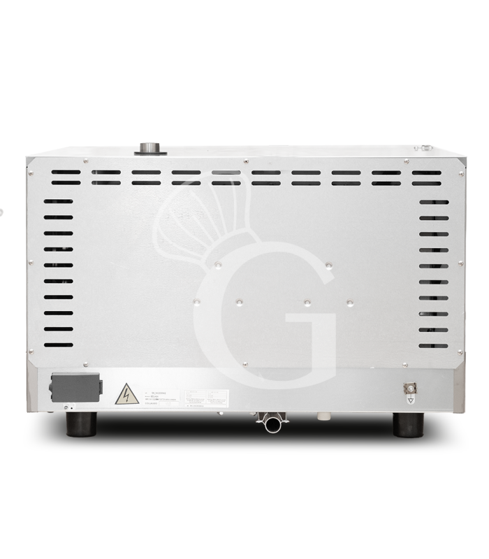 Forno elettrico a convezione per pasticceria, umidificatore, porta bandiera, comandi meccanici, trifase, 4 teglie 600x400 mm
