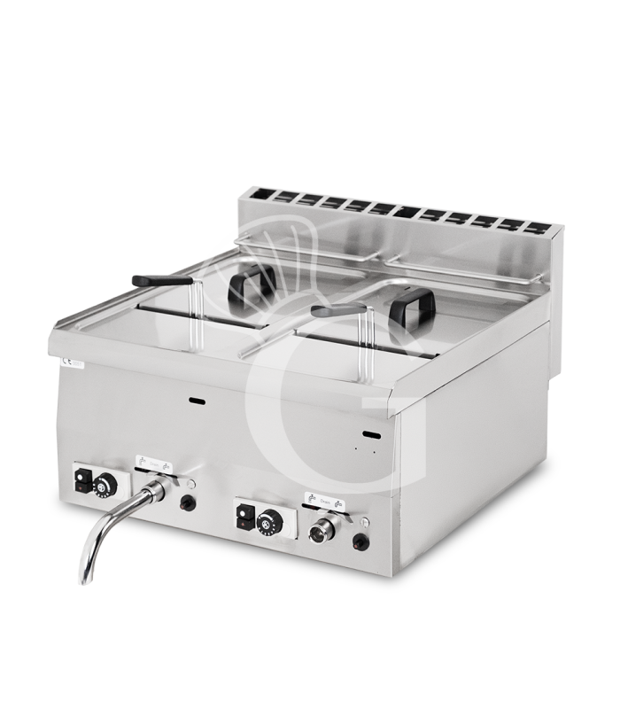 Friggitrice Professionale da banco a gas 2 vasche 8 LT + 8 LT 13600 W