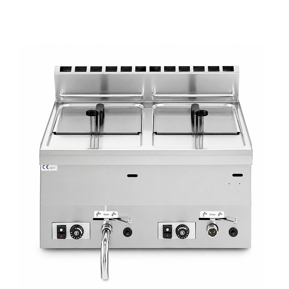 Friggitrice Professionale da banco a gas 2 vasche 8 LT + 8 LT 13600 W