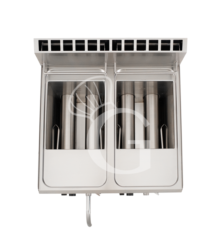 Friggitrice Professionale da banco a gas 2 vasche 8 LT + 8 LT 13600 W