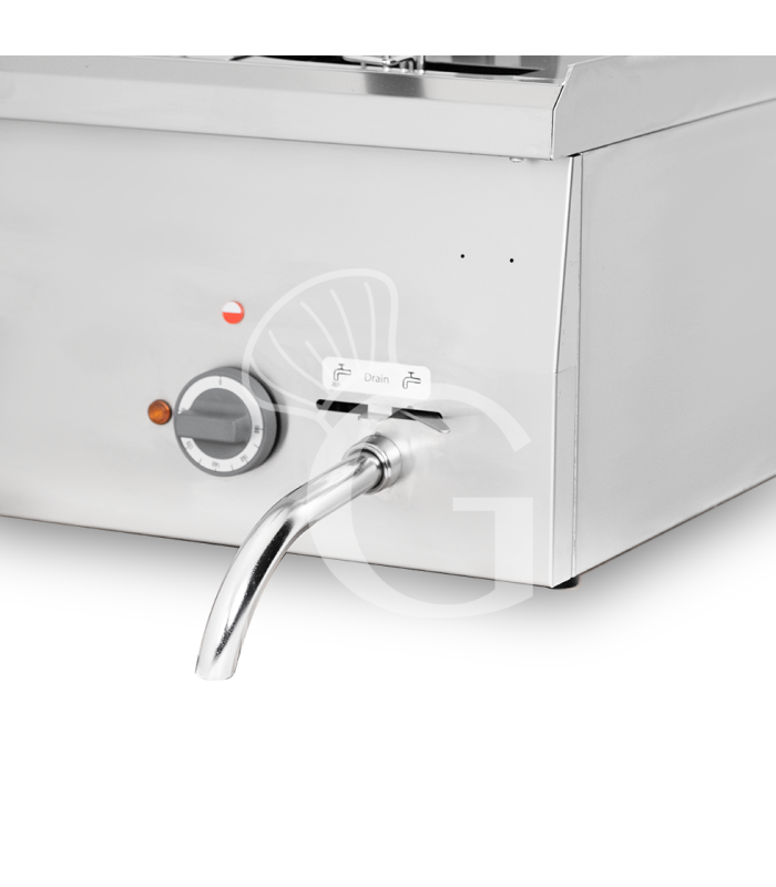 Friggitrice Industriale elettrica da banco 2 vasche 10 + 10 LT 15 Kw Trifase - P 600 mm