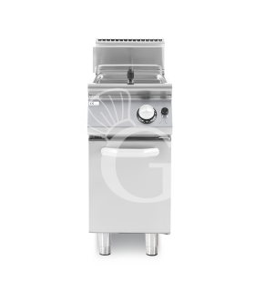 Friggitrice a Gas Professionale 21 Litri su armadio chiuso prof. 900 mm – 1 Vasca con bruciatori non a vista 19 kW