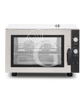 Forno elettrico a convezione per pasticceria, umidificatore, porta bandiera, comandi meccanici, monofase, 4 teglie 600x400 mm