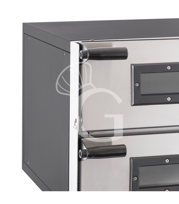 Fornetto Elettrico 2 pizze 450 mm 2 camere controllo meccanico potenza 3Kw porta vetro