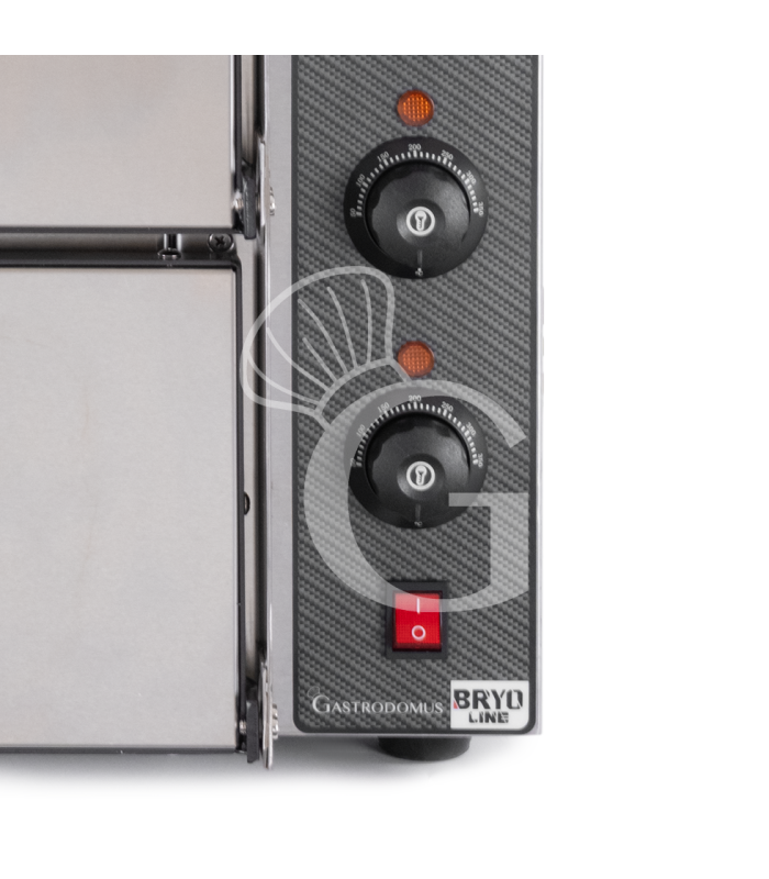 Fornetto Elettrico 2 pizze 450 mm 2 camere controllo meccanico potenza 3Kw porta vetro