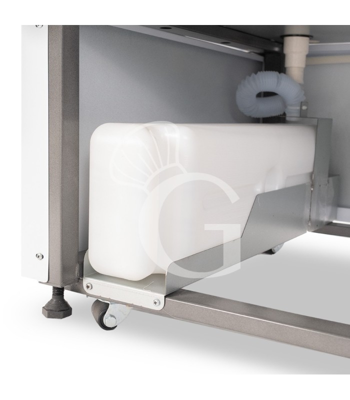 Banco refrigerato ventilato vetro curvo, 0°/+5°C, L 1805 mm, completo di luce, vetro intermedio e vetri posteriori