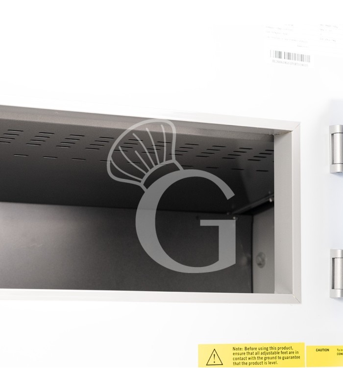 Banco refrigerato ventilato vetro curvo, 0°/+5°C, L 1205 mm, completo di luce, vetro intermedio e vetri posteriori