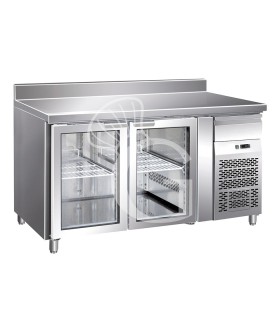 Tavolo refrigerato con 2 porte, alzatina e Prof. 700 -2°C/+8°C