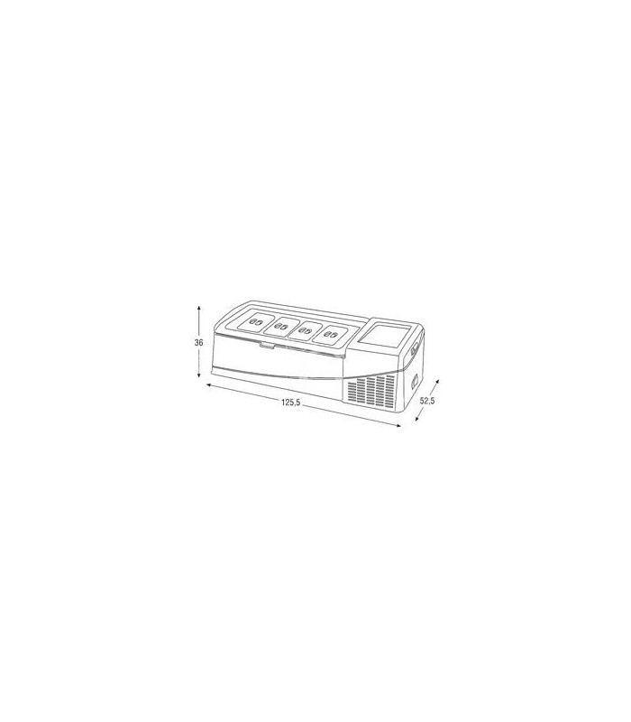 Refrigeratore Da Banco per Gelato 0/-22°C - L 1255 mm x P 525 mm x H 360 mm
