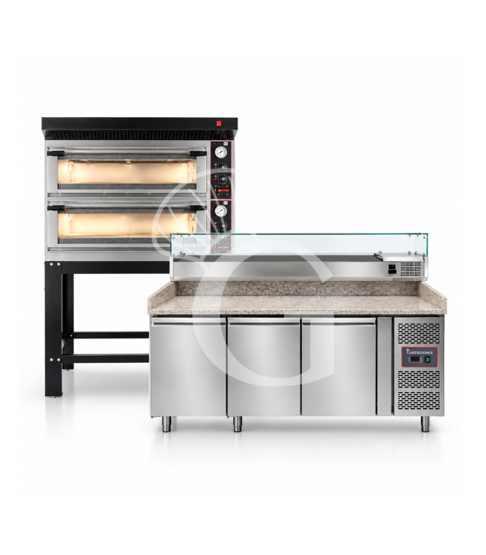 Kit Pizzeria Professionale con Forno Elettrico e Banco Pizza Refrigerato