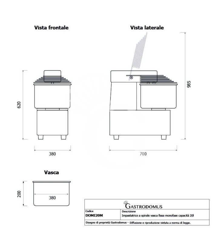 Kit pizzeria professionale con forno elettrico 2 camere, banco pizza refrigerato, impastatrice 20 L e pale pizza