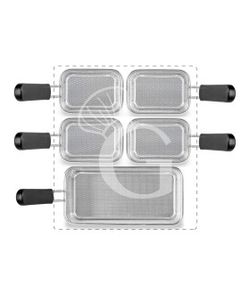 Set di cestelli cuocipasta - 1x GN2/4 + 4x GN1/8 H 160mm - acciaio inox