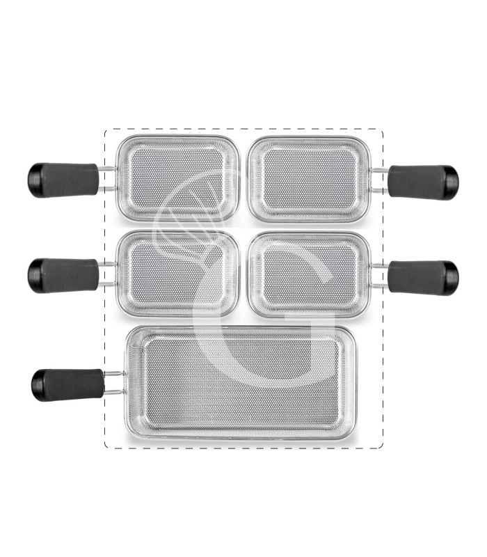 Set di cestelli cuocipasta - 1x GN2/4 + 4x GN1/8 H 160mm - acciaio inox