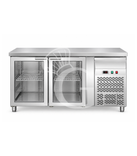 Tavolo Refrigerato 2 porte in vetro Prof. 700 mm +2°C/+8°C