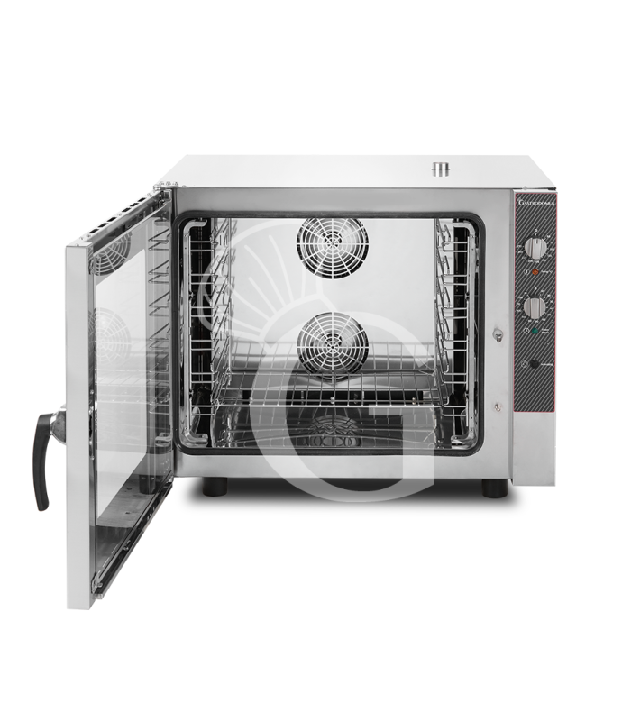 Forno elettrico a convezione per pasticceria, umidificatore, porta bandiera, comandi meccanici, trifase, 6 teglie 600x400 mm