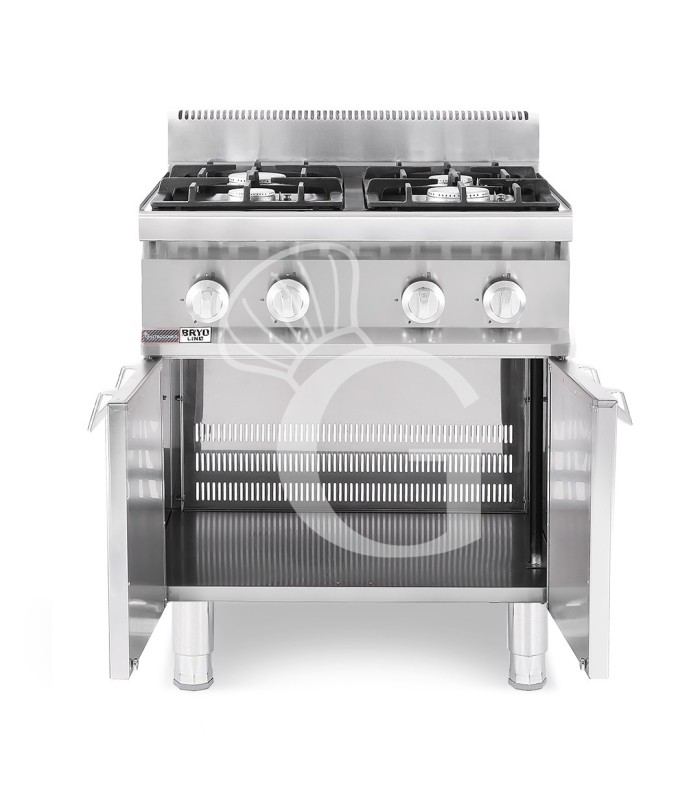 Kit Cottura Professionale per Ristorante – Forno gastronomia, Cucina a gas 4 fuochi e Friggitrice a gas 20 Litri