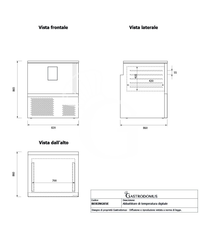 Kit Stoccaggio professionale per Ristorante – Armadio Refrigerato 650 L, Scaffale Inox 4 ripiani e Abbattitore digitale 5 Teglie