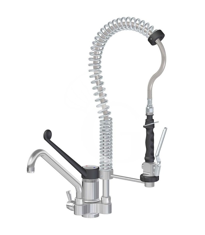 Kit Lavaggio Professionale per Ristorante – Lavello con Vano Lavastoviglie, Lavastoviglie 50×50 e Gruppo doccia con rubinetto