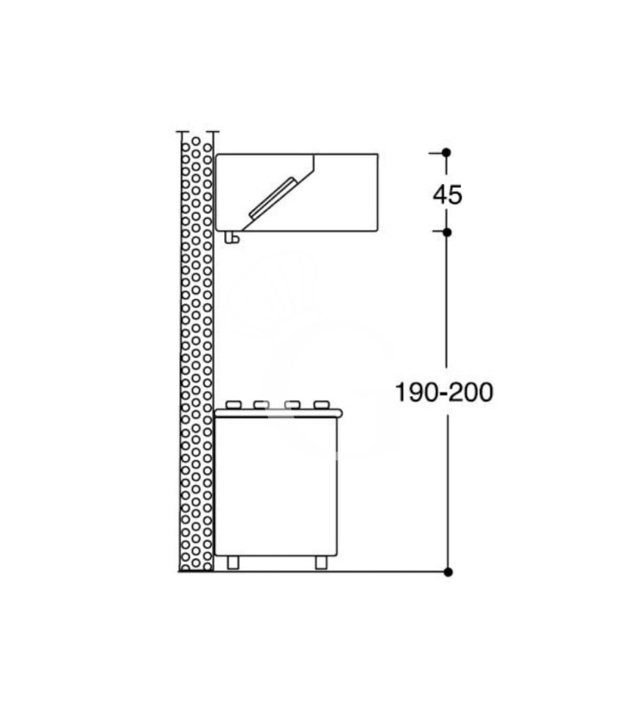 Cappa Snack a parete con motore L1000xP900xH450mm