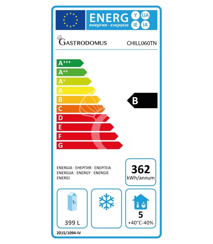 Armadio Refrigerato Ventilato 0°C/+10°C 600 LT classe energetica B