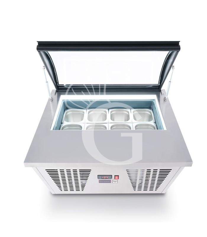 Kit Gelato Professionale per Bar – Refrigeratore da Banco, Mixer Frappè e Piastra per Panino Gelato