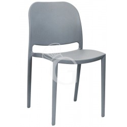 Sedia Lilly con struttura, seduta e schienale in polipropilene con fibra di vetro, colore grigio