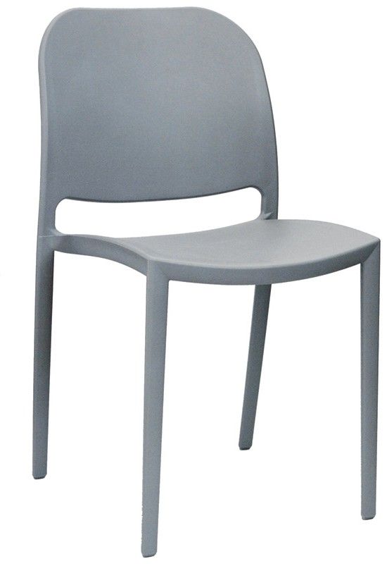 Sedia Lilly con struttura, seduta e schienale in polipropilene con fibra di vetro, colore grigio