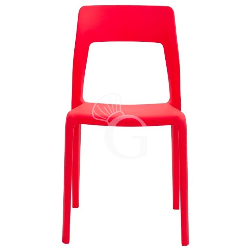 Sedia Mya con struttura, seduta e schienale in polipropilene, colore rosso Sedia Mya con struttura, seduta e schienale in polipropilene, colore rosso