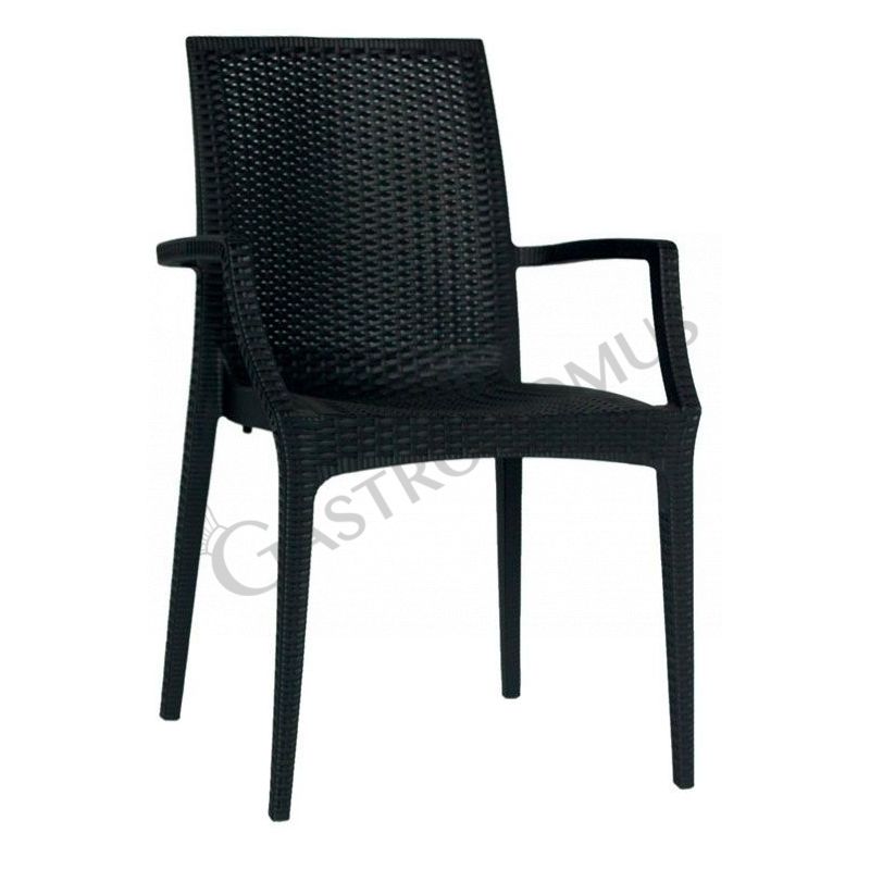Sedia Sofia con struttura, seduta e schienale in polipropilene, colore nero
