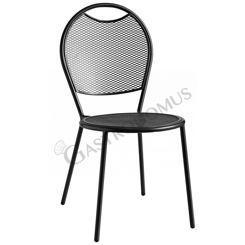 Sedia Agile con struttura, seduta e schienale in acciaio verniciato, colore nero