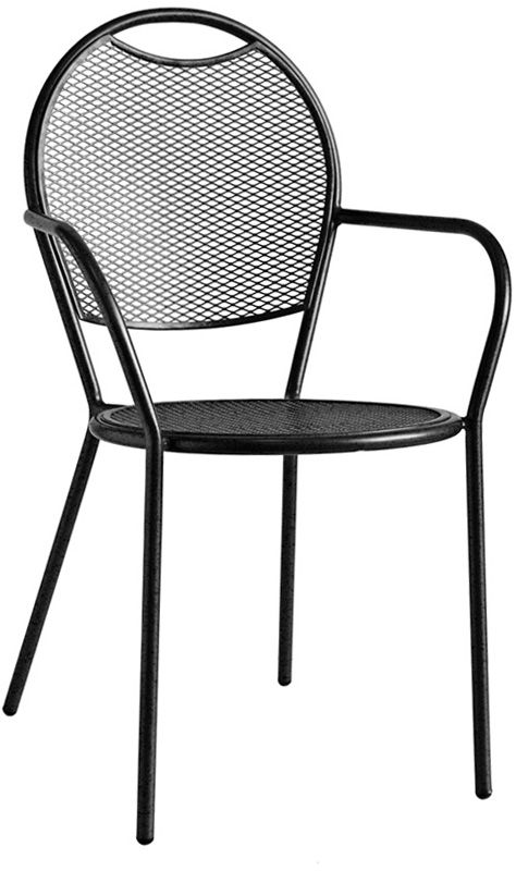 Sedia Agile 2 con struttura, seduta e schienale in acciaio verniciato, colore nero
