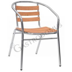 Sedia Arco Slim in alluminio anodizzato Ø 25 x 1,5 mm e doghe in legno di rovere