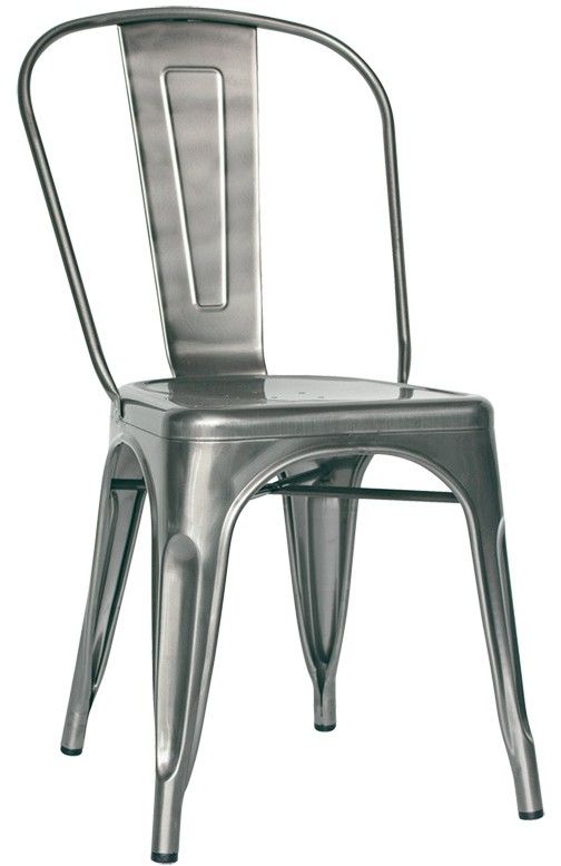 Sedia Glossy con struttura, seduta e schienale in metallo verniciato e vernice trasparente