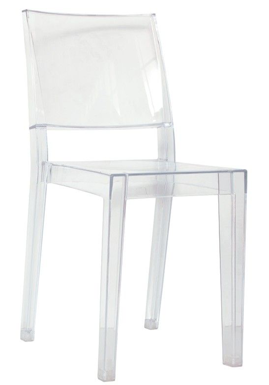Sedia Crystal con struttura seduta e schienale in policarbonato, colore trasparente