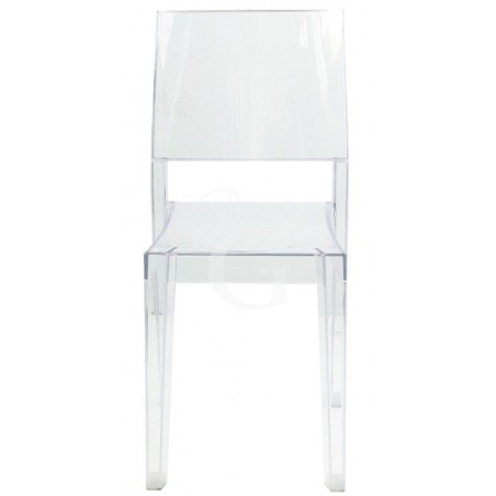 Sedia Crystal con struttura seduta e schienale in policarbonato, colore trasparente Sedia Crystal con struttura seduta e schienale in policarbonato, colore trasparente
