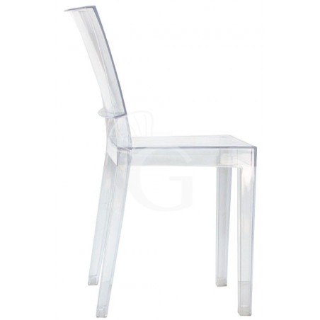 Sedia Crystal con struttura seduta e schienale in policarbonato, colore trasparente Sedia Crystal con struttura seduta e schienale in policarbonato, colore trasparente