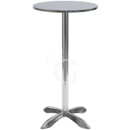 Tavolo rotondo altezza 106cm in alluminio e acciaio Tavolo rotondo altezza 106cm in alluminio e acciaio