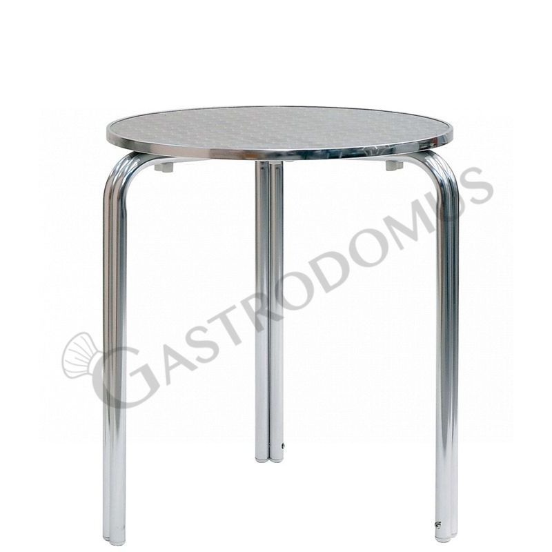 Tavolo rotondo 3 gambe in alluminio e acciaio