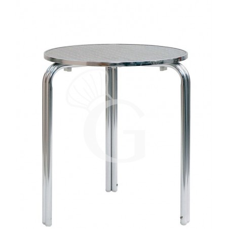 Tavolo rotondo 3 gambe in alluminio e acciaio Tavolo rotondo 3 gambe in alluminio e acciaio