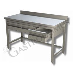 Tavolo con 2 cassetti, alzatina, Prof. 600, Lungh. 1000