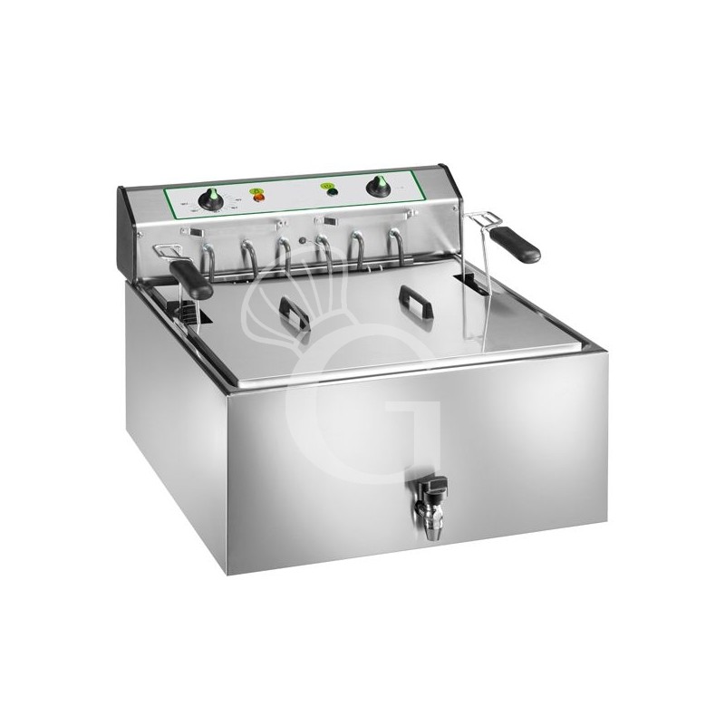 Friggitrice elettrica da banco 25 litri con rubinetto e cestello grande Friggitrice elettrica da banco 25 litri con rubinetto e cestello grande