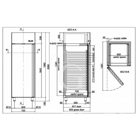 Armadio refrigerato 700 Lt. temp. -2/+10° 2 porte Armadio refrigerato 700 Lt. temp. -2/+10° 2 porte