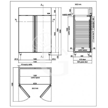 Armadio refrigerato 1400 Lt. temp. -18/-22° 2 porte Armadio refrigerato 1400 Lt. temp. -18/-22° 2 porte