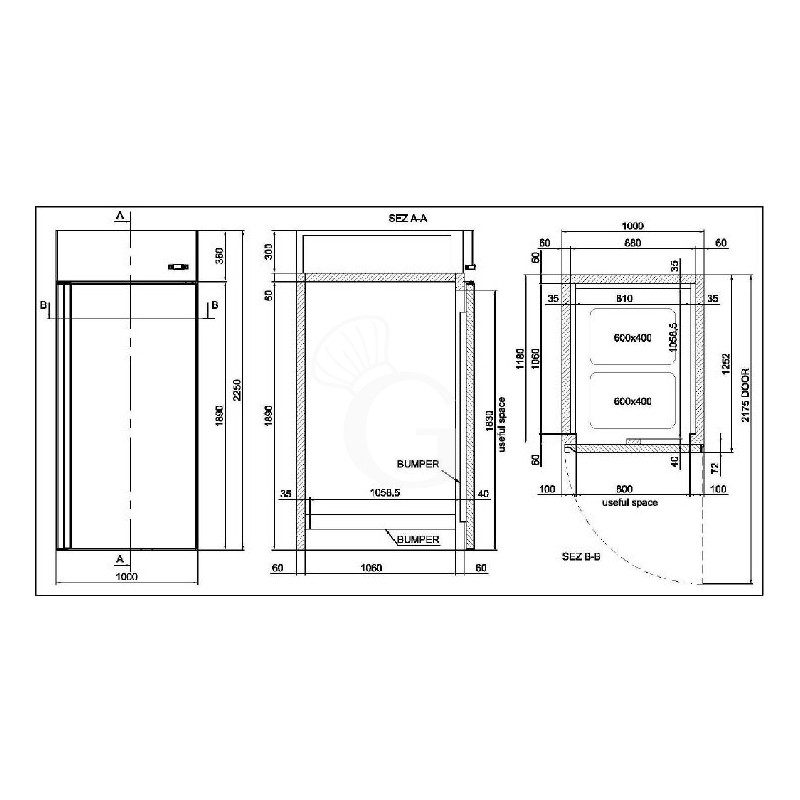 Armadio refrigerato Roll in 2000 Lt. temp. 0°/+10° gelateria